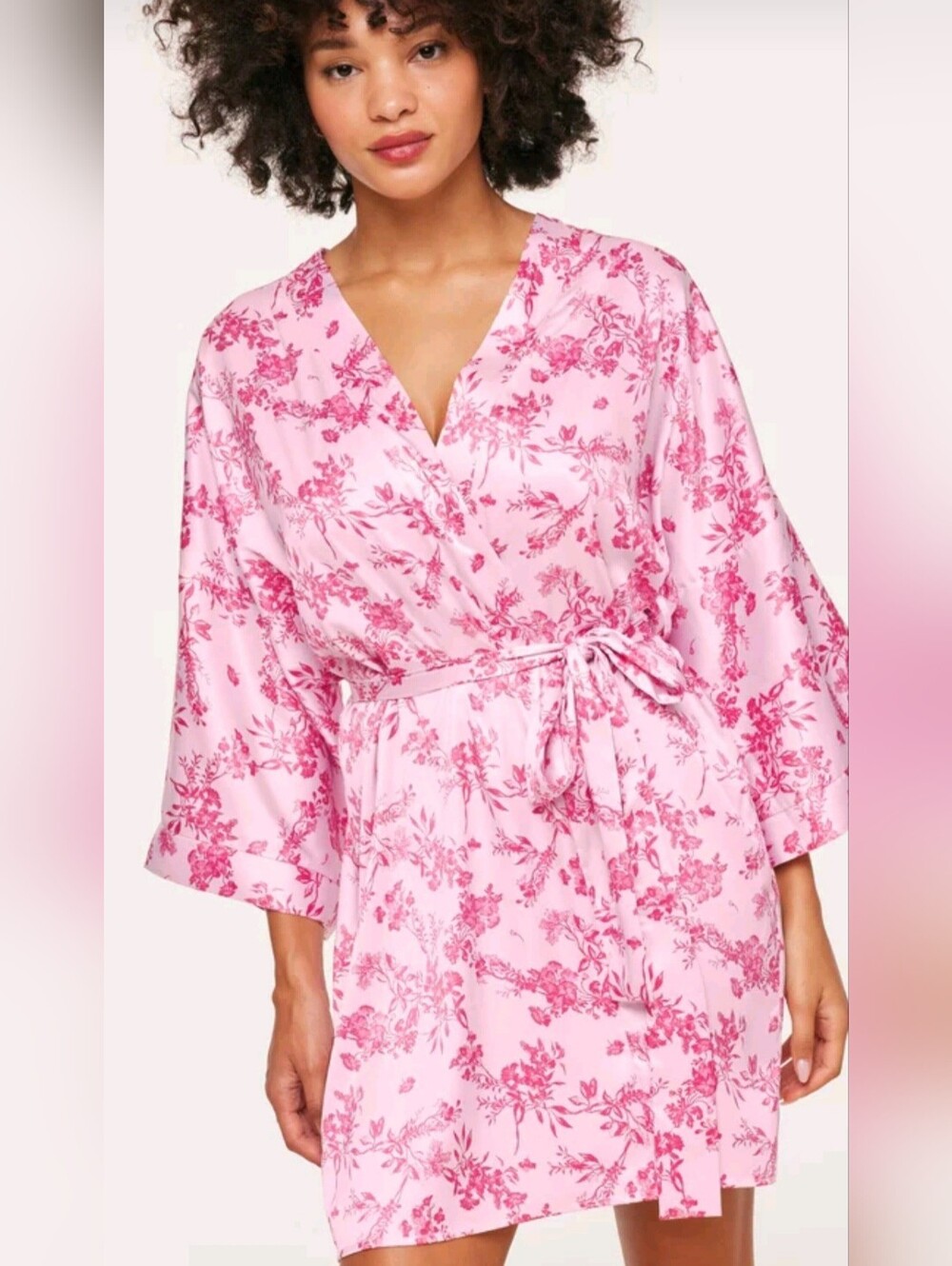 Adore Me Pink Izabella Wrap Robe Size XL